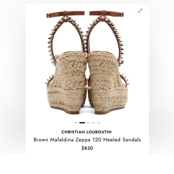 Christian Louboutin Brown Mafaldina Zeppa 120 heeled sandals size 42 - Picture 1 of 13